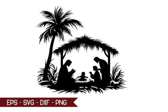 Baby Jesus Silhouette Vector Design: Graphics & Crafts for Christmas