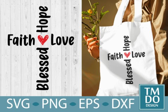 Christian Cross Blessed Faith Hope Love: A Graphics Asset for Crafts & Branding