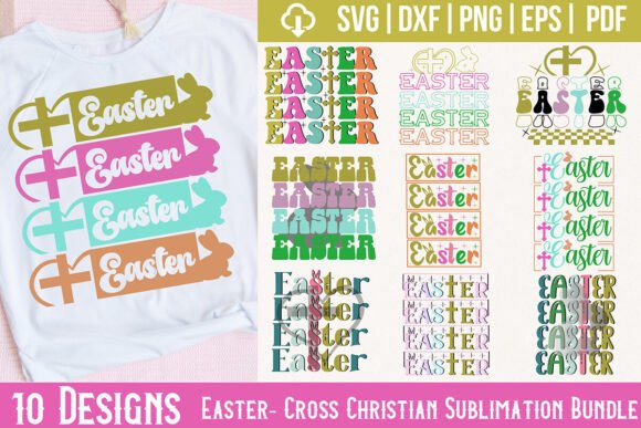 Easter Cross Christian Sublimation PNG
