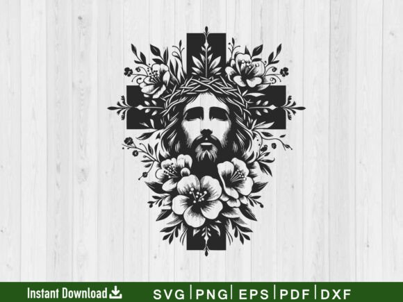Floral Cross SVG: Christian Graphics for Branding & Crafts