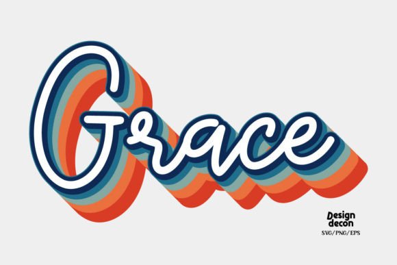 Grace Christian Word Retro SVG PNG: Graphics and Crafts for Branding