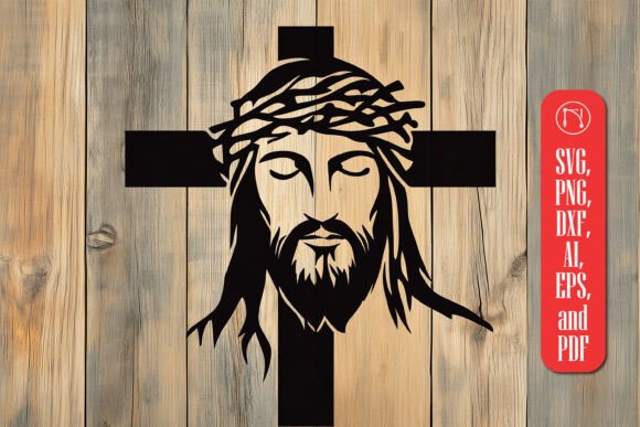 Jesus and Cross Laser Cut SVG File for Graphics and Crafts