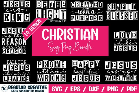 Jesus Christian SVG PNG Bundle: Graphics for Crafts