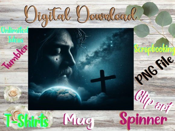 Jesus Crying World: Graphics for Tumbler Wraps