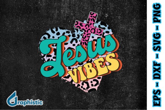 Jesus Vibes Retro Jesus Leopard SVG: Graphics & Print Templates