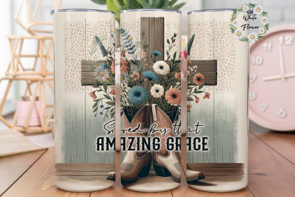 Saved by That Amazing Grace Christian Graphics for Tumbler Wraps